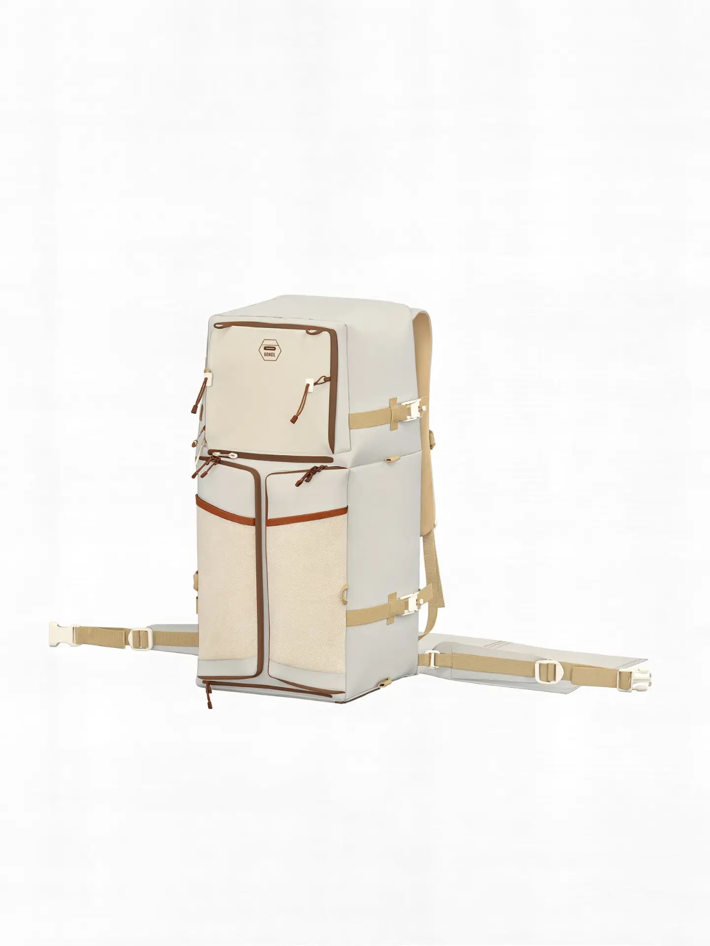 GONDL 25/26 Ski Bag in Cream & Tan